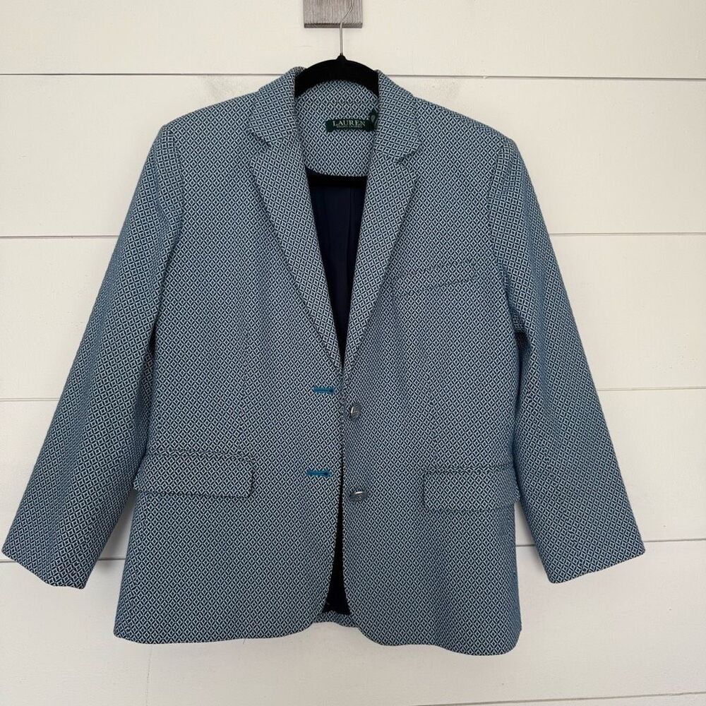 Lauren Ralph Lauren Women’s 2 Blue Patterned Blazer Jacket